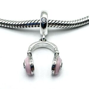 Pandora Pink Headphones Dangle Sterling Silver Charm